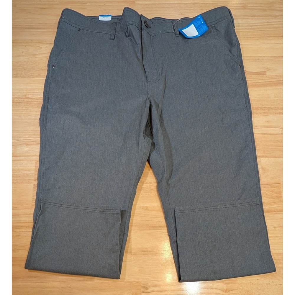 Columbia Mens Regular Fit Gray Stretch Twill Pants 50x34 (Fits 50x32) AS0454